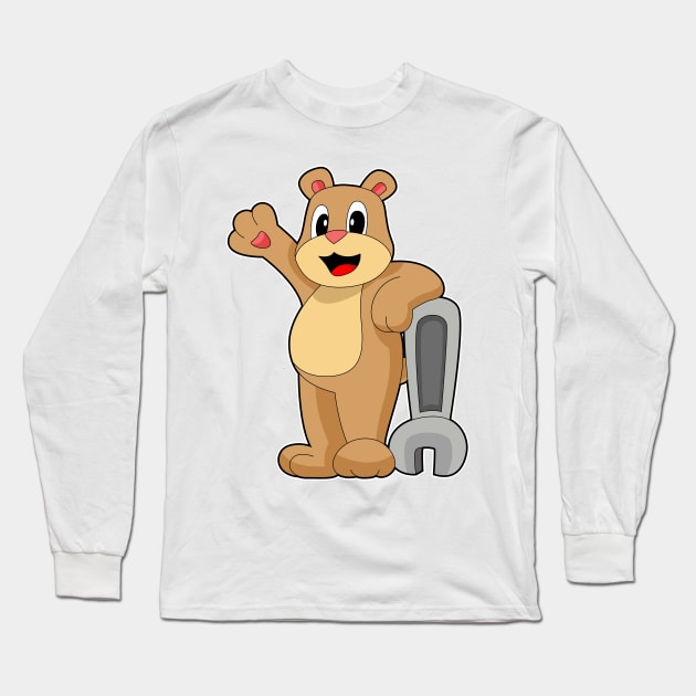 Bear Mechanic Wrench Long Sleeve T-Shirt by Markus Schnabel